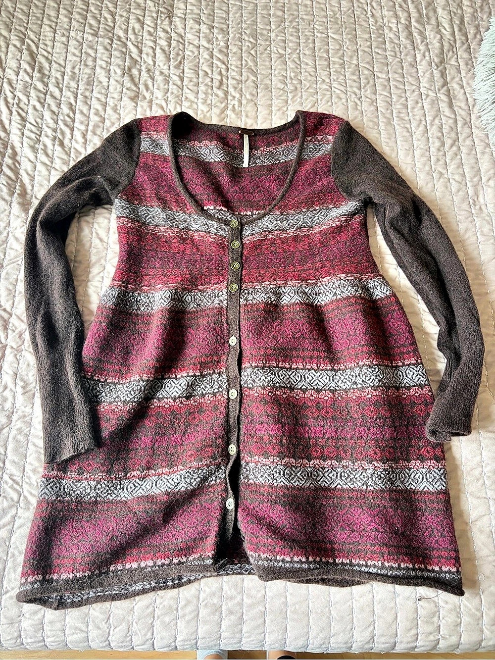 Free People Women'Small Patterned Cardigan Size Small